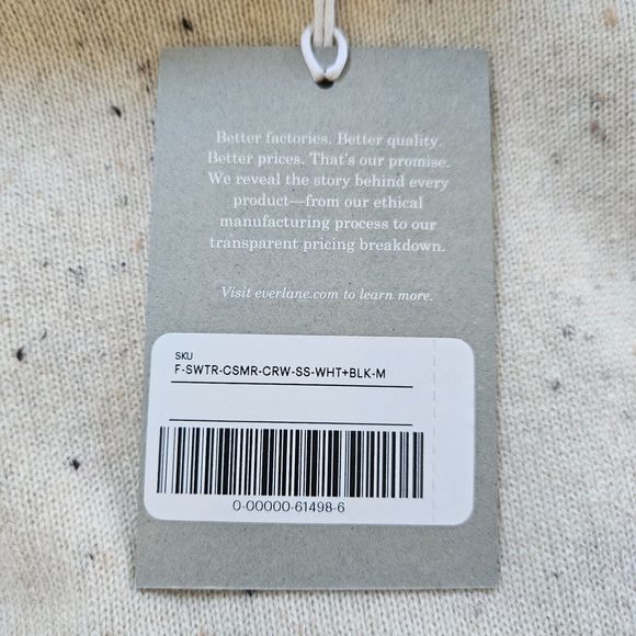 EVERLANE The Cashmere Sweater Tee Short Sleeve Beige Speckled - Picture 7 of 10
